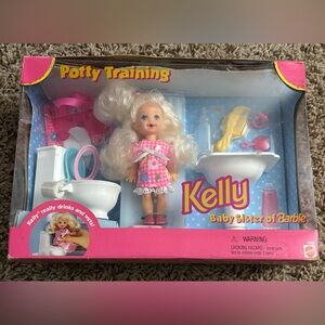 Vintage 1996 New Potty Training Kelly Doll Baby Sister Barbie 16066 Drinks Wets